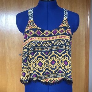 Tribal Print Crop Tank Top